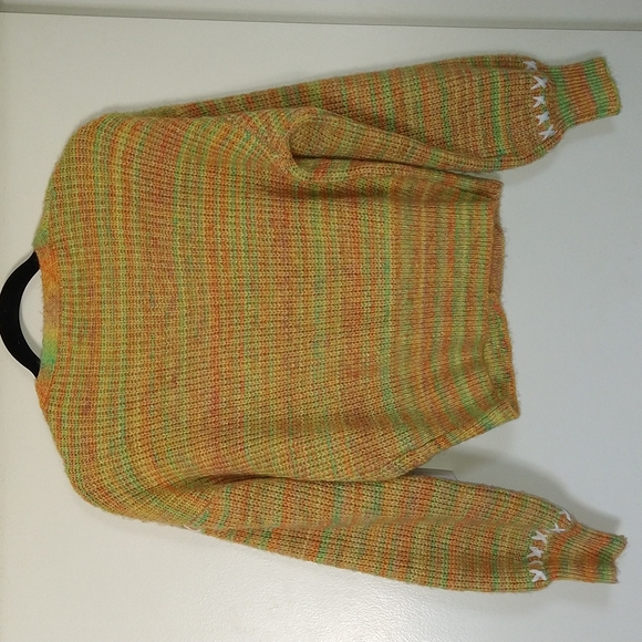 Mustard knit crop cardigan sweater lightweight size small - Picture 2 of 11
